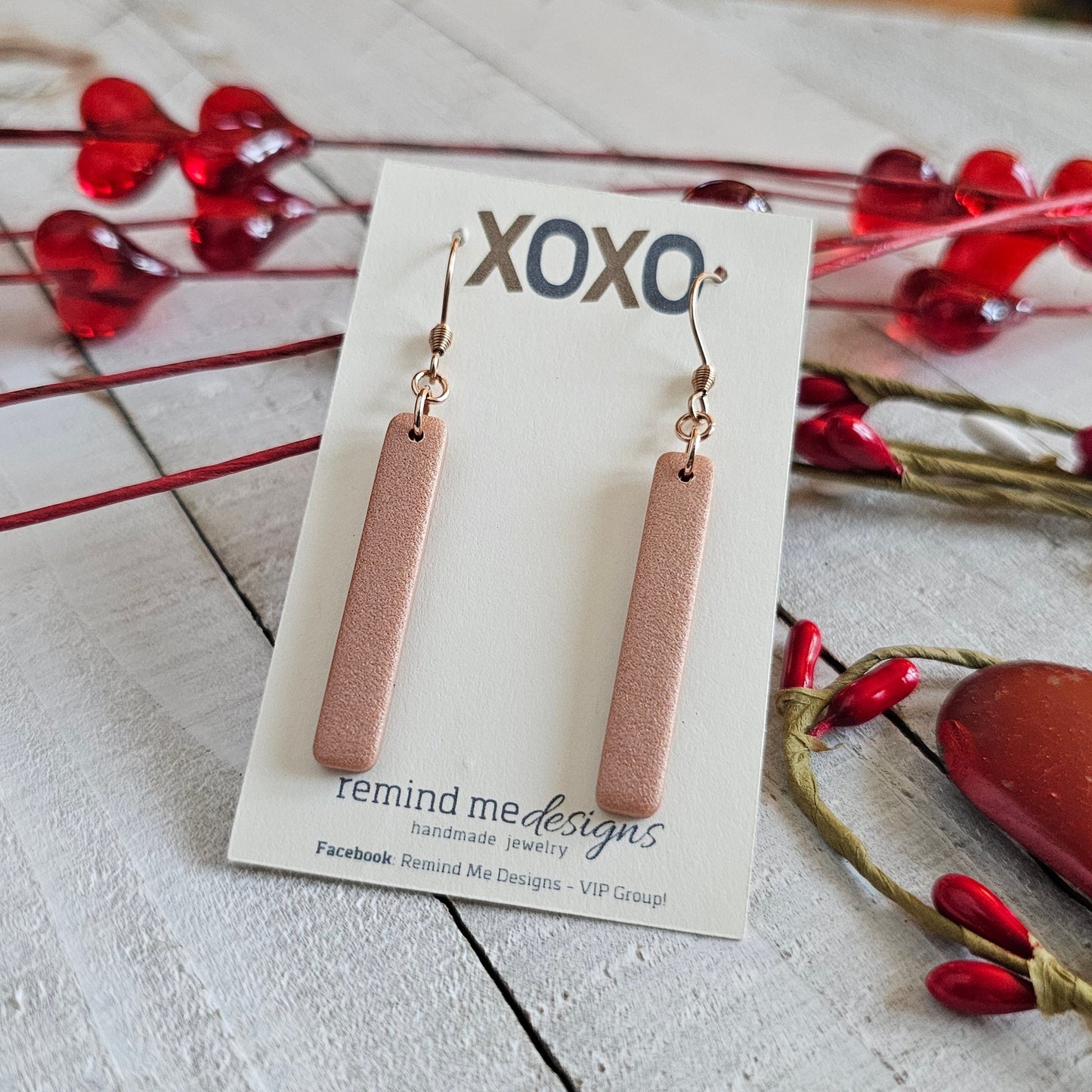 Copper Polymer Clay Dangle Earrings
