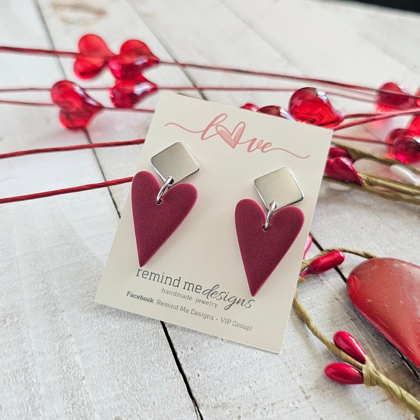 Cabernet Polymer Clay Dangle Earrings