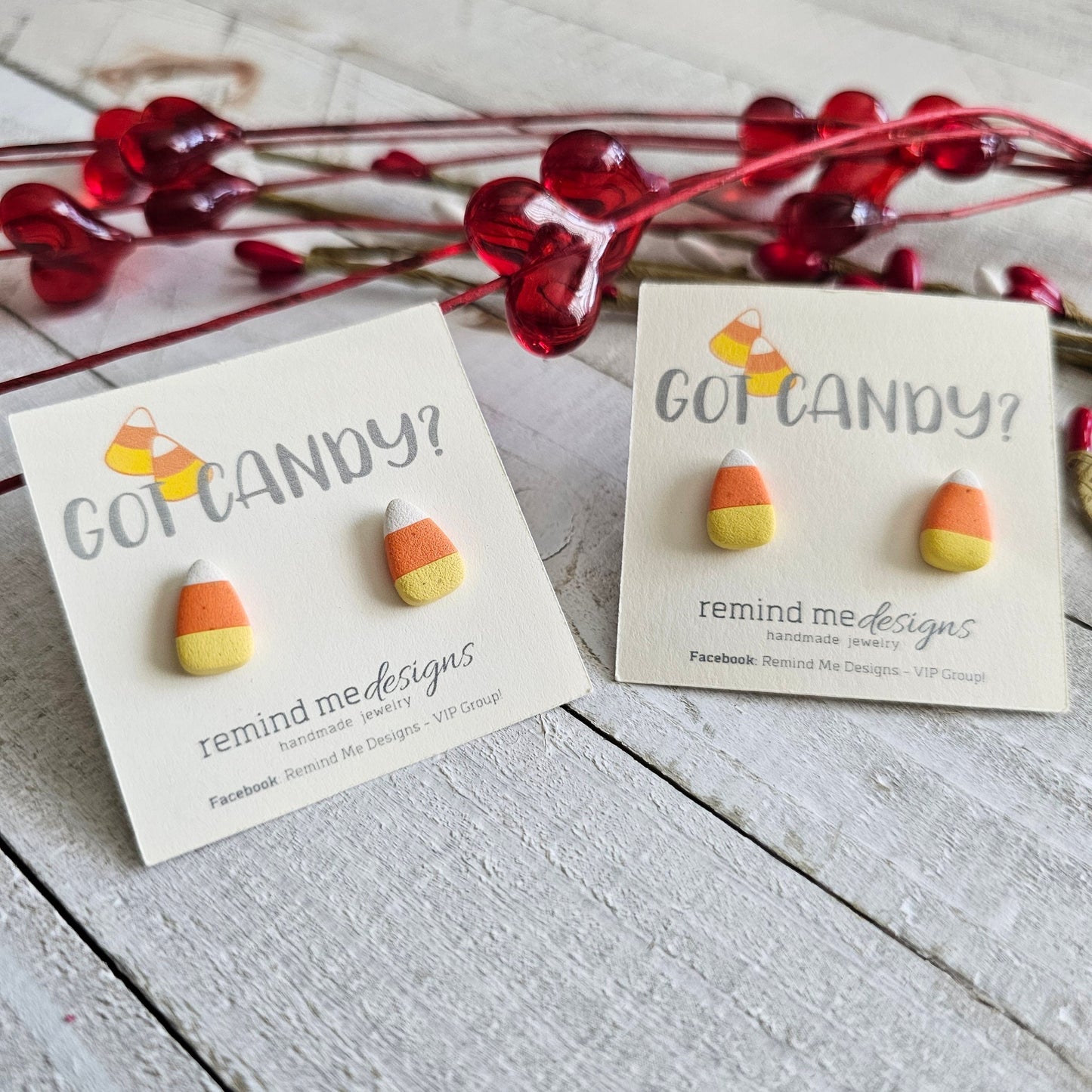 Small Candy Corn Clay Studs