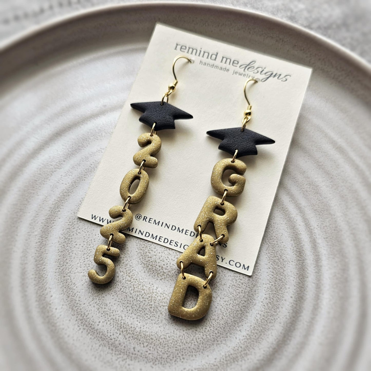 2025 Grad Polymer Clay Dangle Earrings