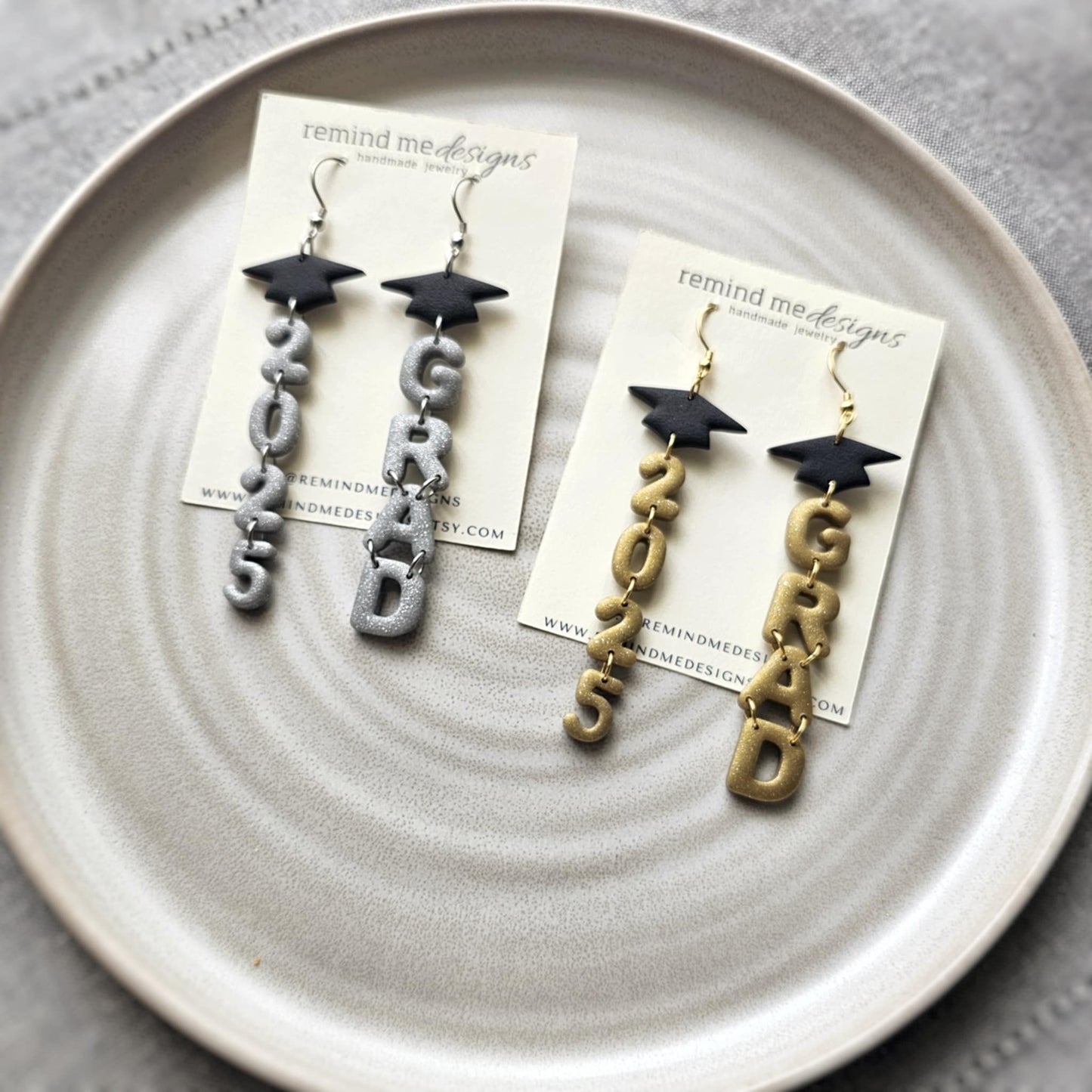 2025 Grad Polymer Clay Dangle Earrings