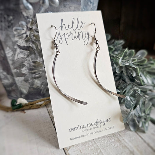 Medium Silver Twirl Dangle Earrings