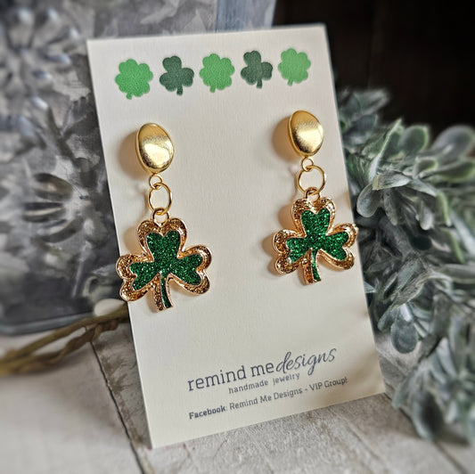 Shamrock Charm Dangle Earrings