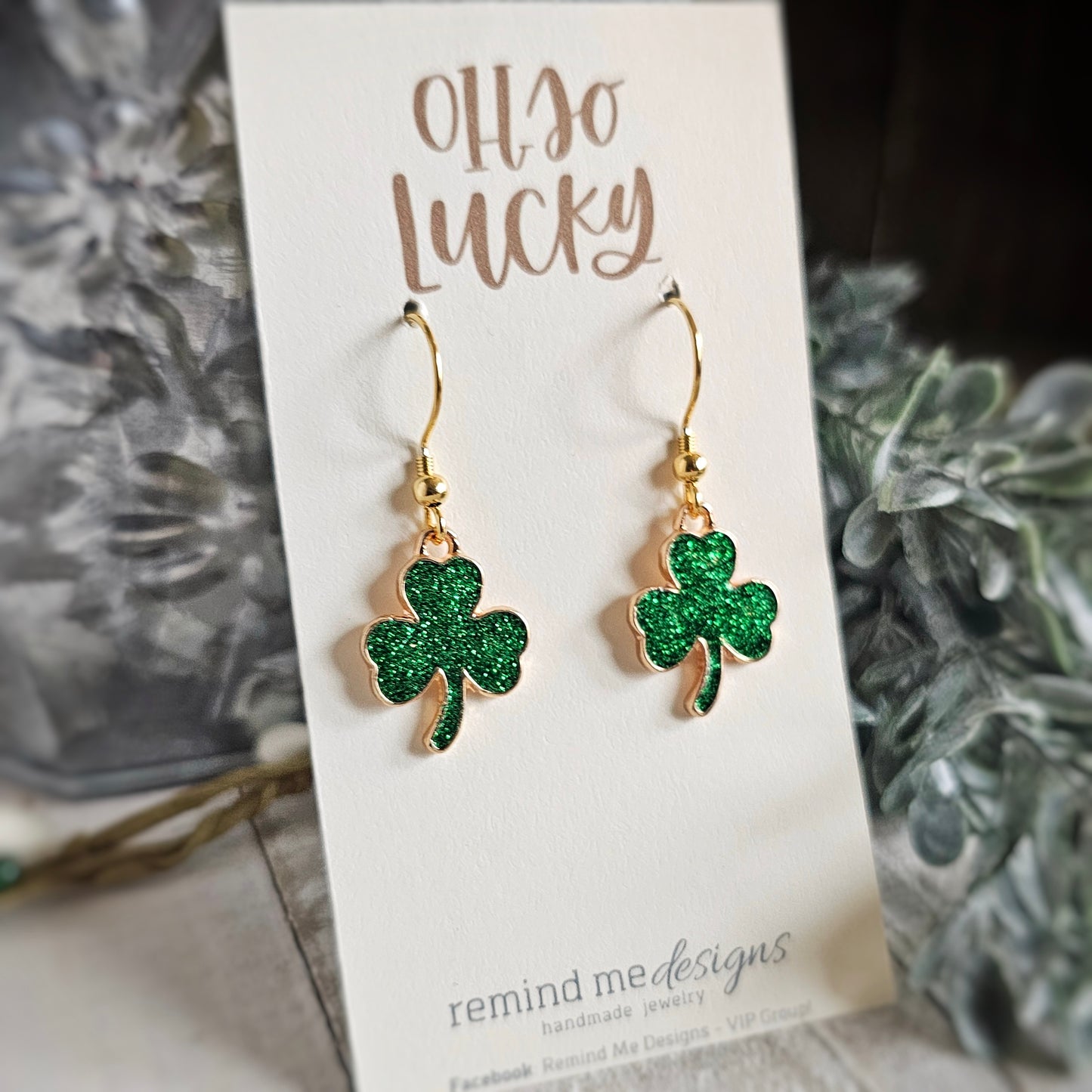 Shamrock Charm Dangle Earrings