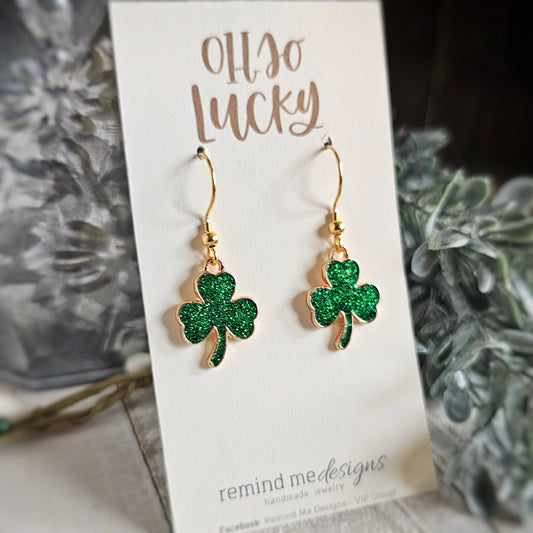 Shamrock Charm Dangle Earrings