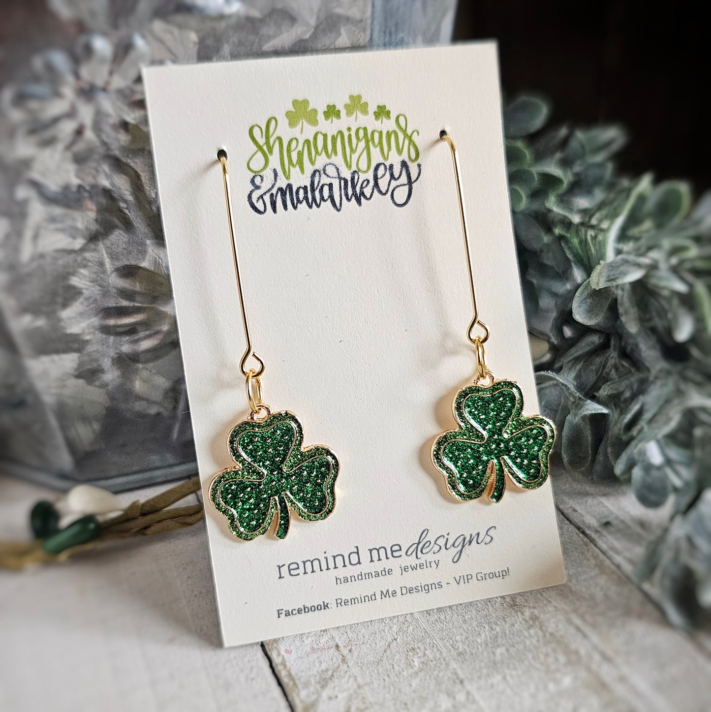 Shamrock Charm Dangle Earrings