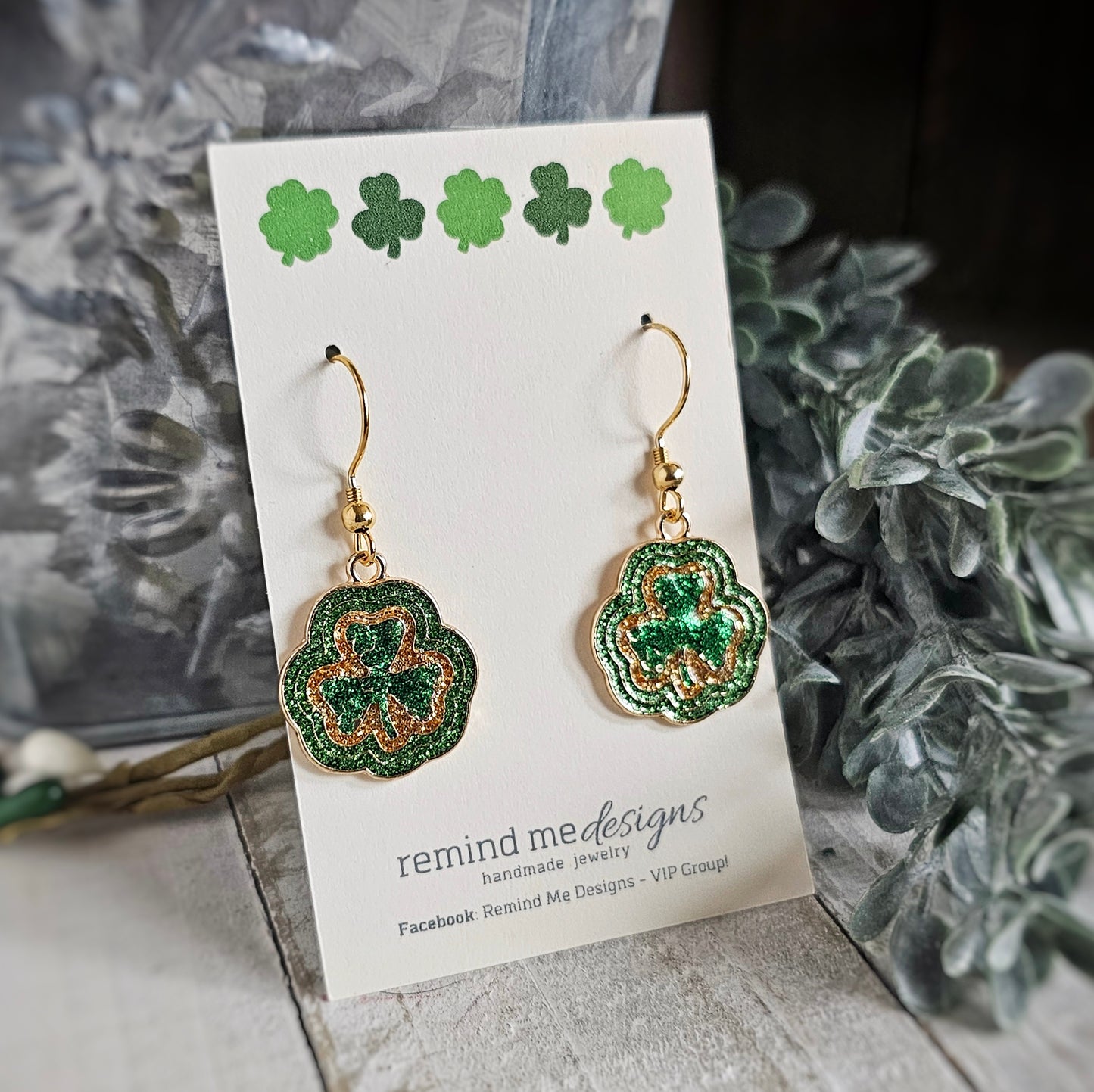 Shamrock Charm Dangle Earrings