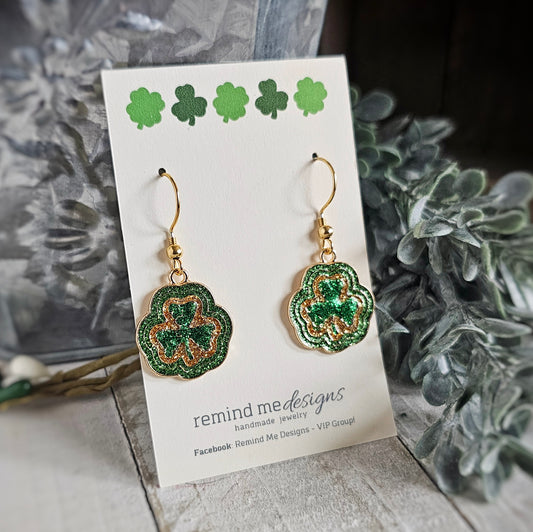 Shamrock Charm Dangle Earrings