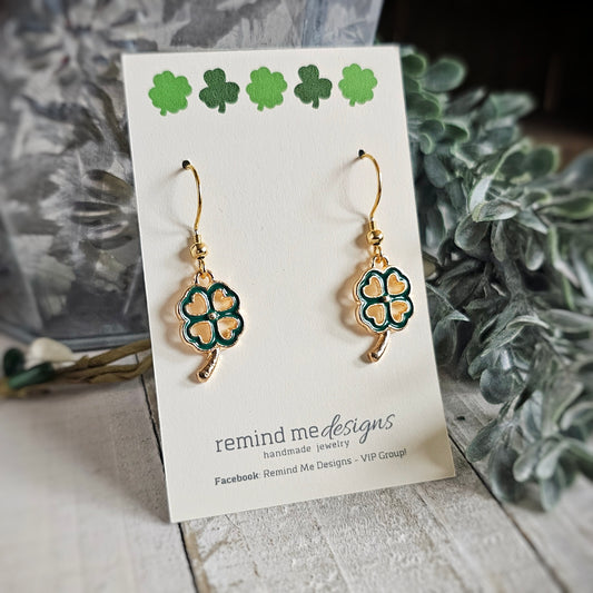 Shamrock Charm Dangle Earrings