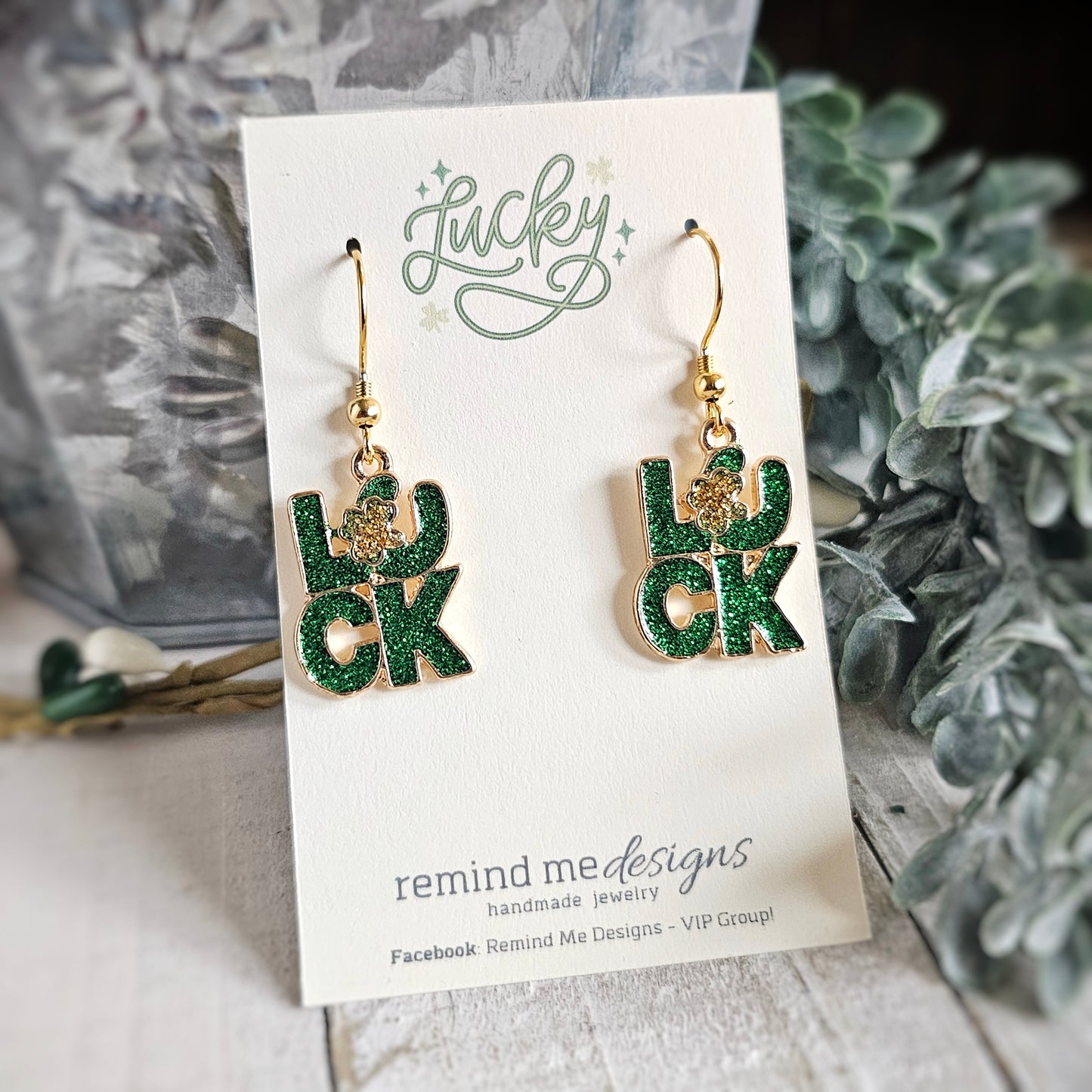 Shamrock Luck Charm Dangle Earrings