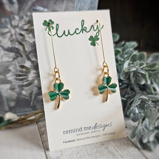 Shamrock Charm Dangle Earrings