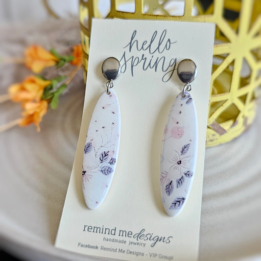 Floral Polymer Clay Dangle Earrings