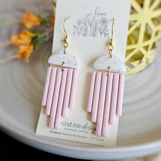 Floral Polymer Clay Dangle Earrings