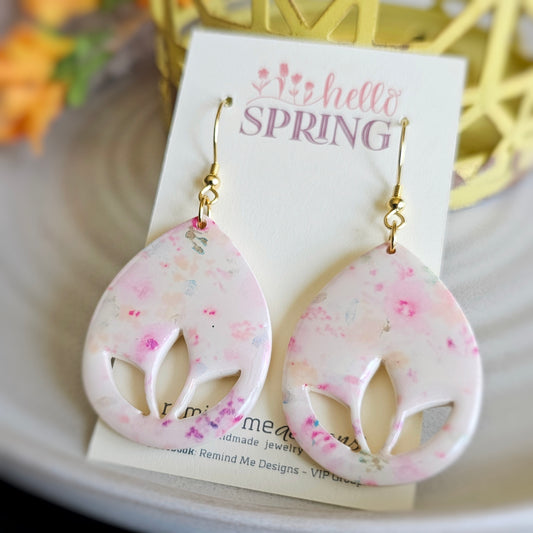 Floral Polymer Clay Dangle Earrings