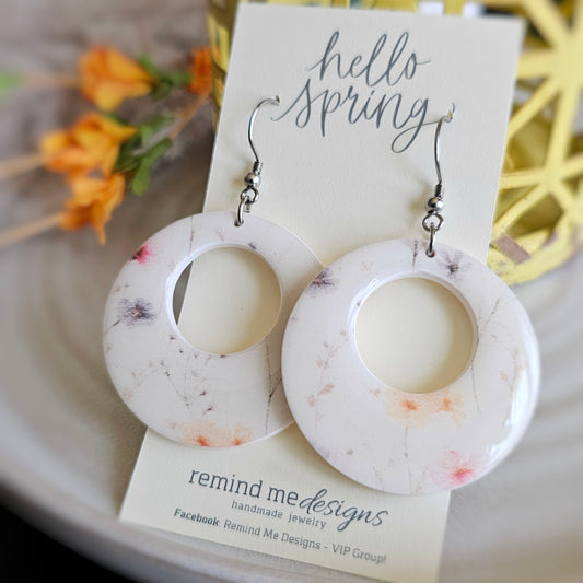 Floral Polymer Clay Dangle Earrings