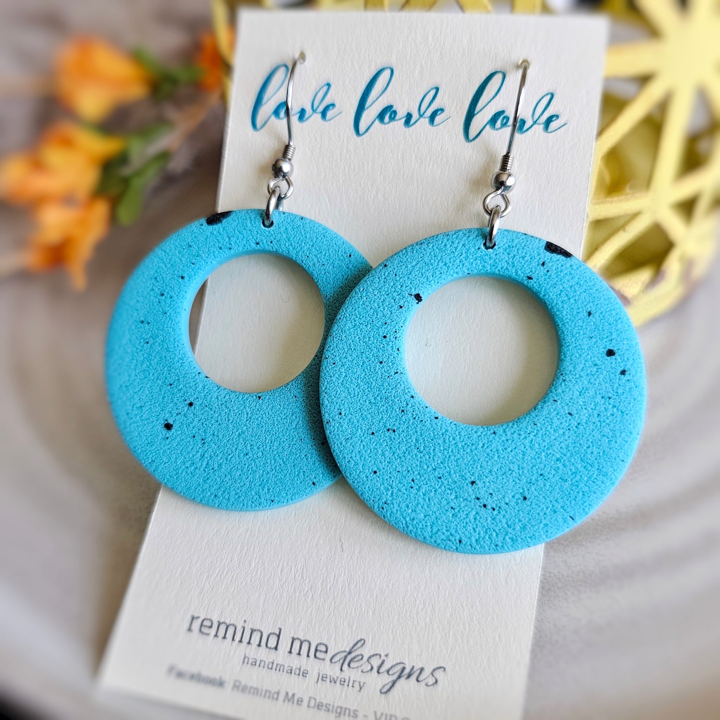 Turquoise Clay Dangle Earrings