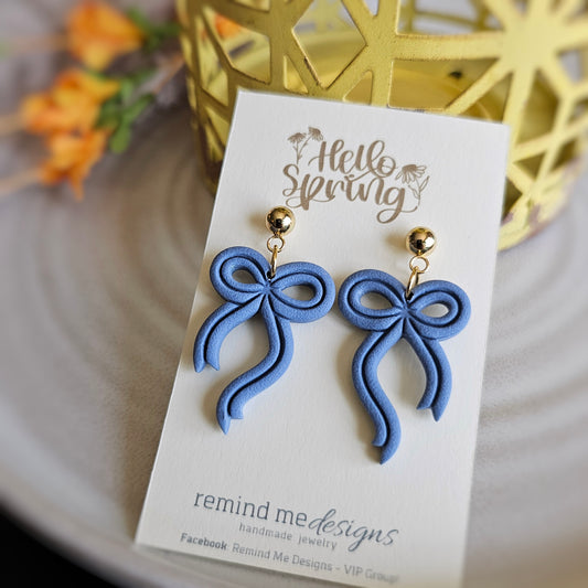 Dusty Blue Clay Dangle Earrings