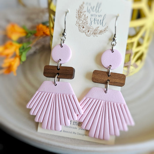 Light Pink Clay Dangle Earrings