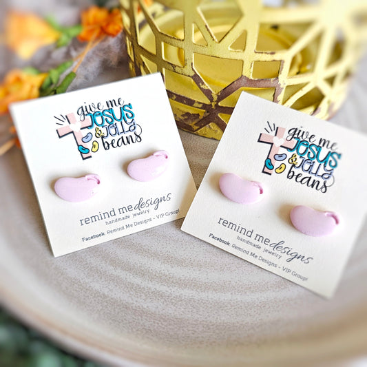 Light Pink Jellybeans Clay Stud Earrings