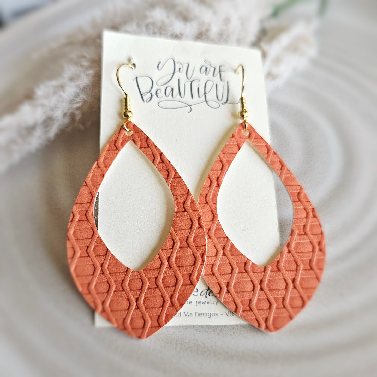 Faux Leather Dangle Earrings