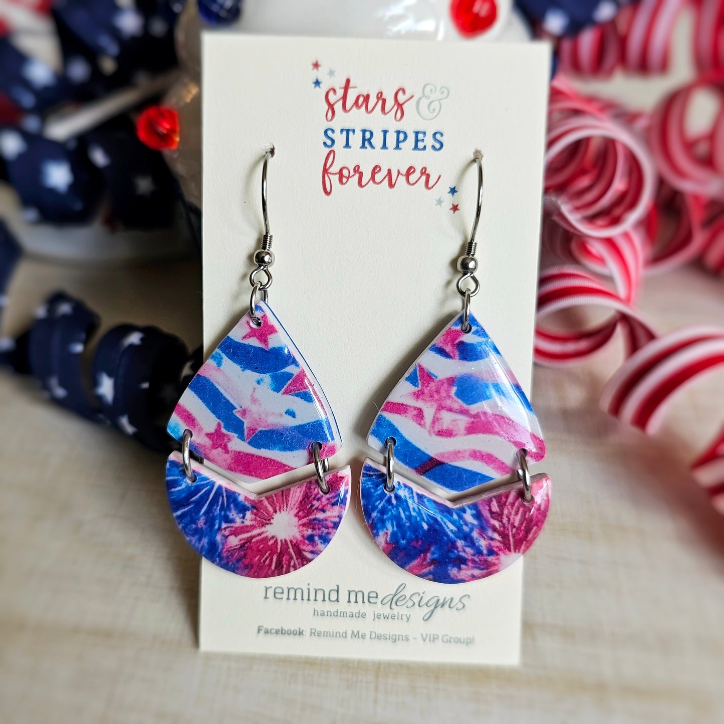 Fireworks Clay Dangle Earrings