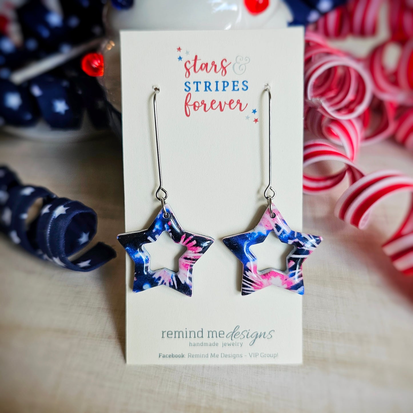 Star Fireworks Clay Dangle Earrings