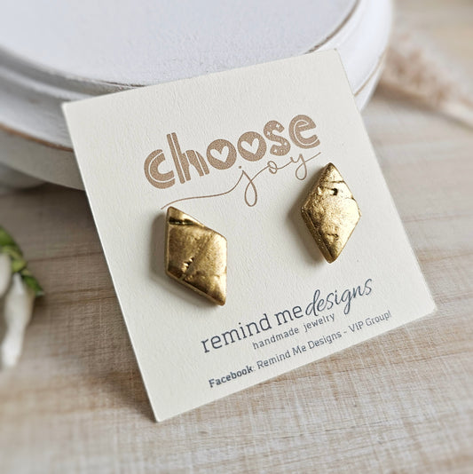 Metallic Gold Polymer Clay Studs