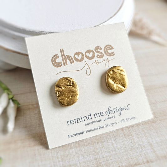Metallic Gold Polymer Clay Studs