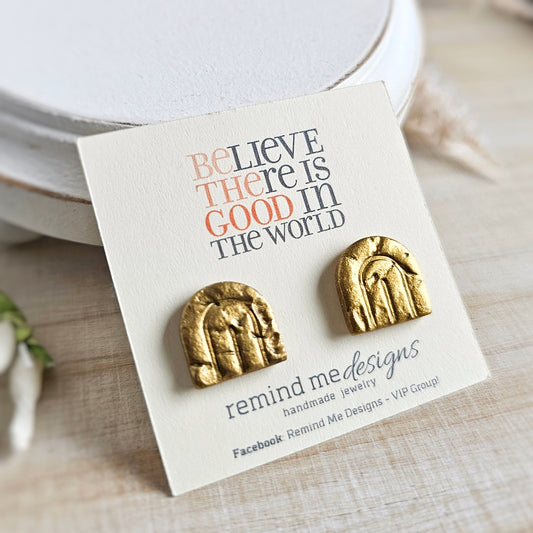 Metallic Gold Polymer Clay Studs