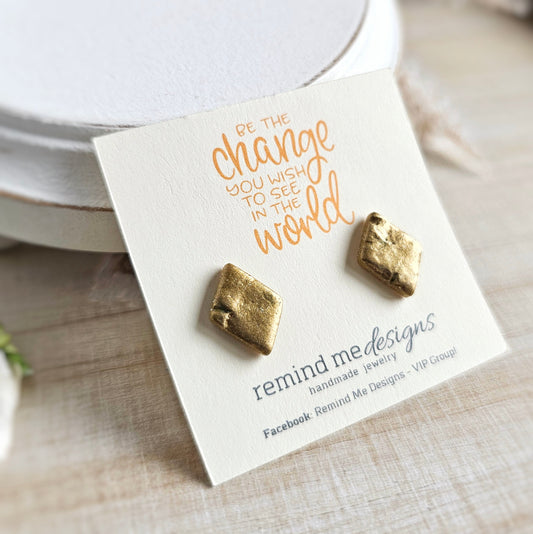 Metallic Gold Polymer Clay Studs