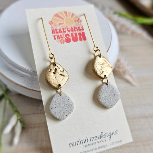 Metallic Gold Polymer Clay Dangles