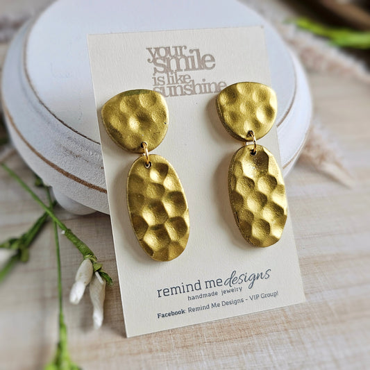 Metallic Gold Polymer Clay Dangles