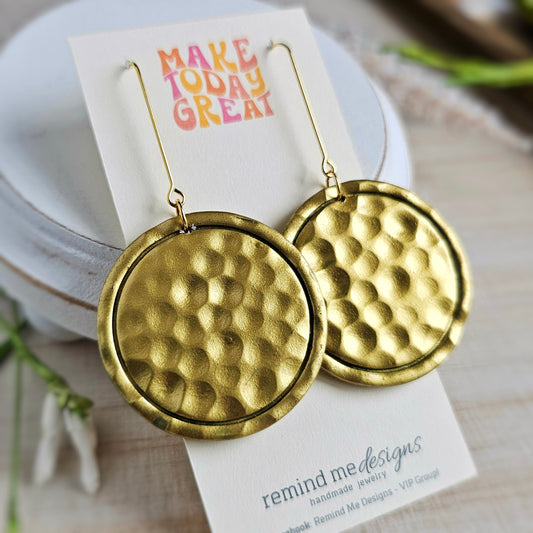 Metallic Gold Polymer Clay Dangles
