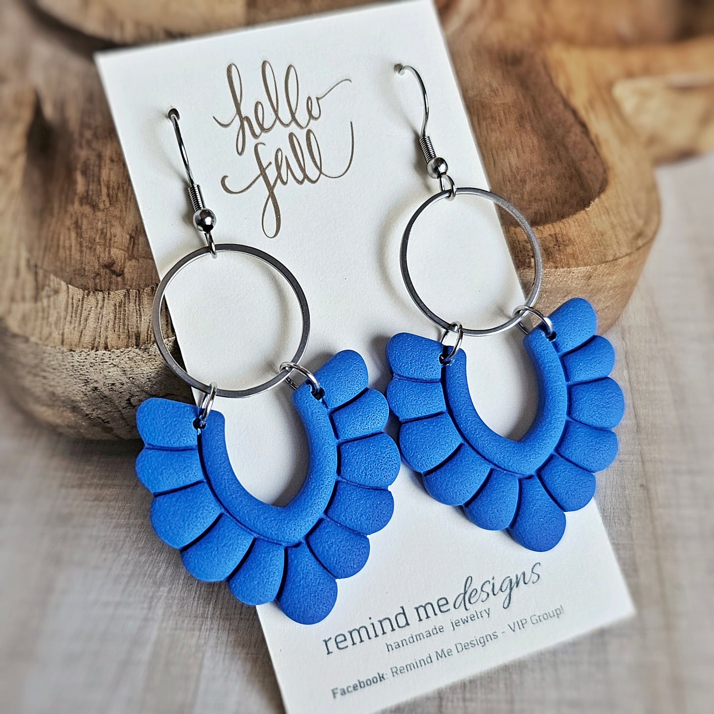 Royal Blue Clay Dangle Earrings