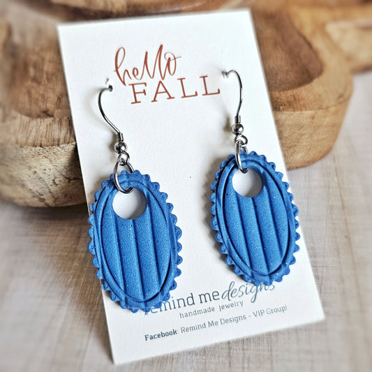 Dusty Blue Clay Dangle Earrings