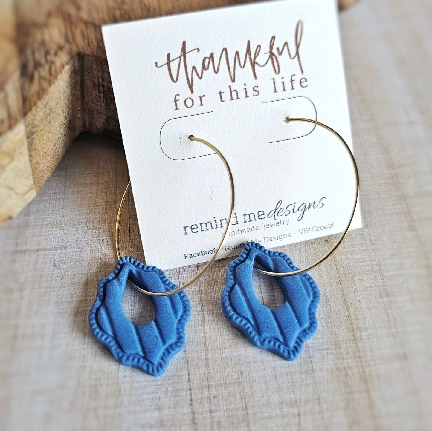 Dusty Blue Clay Dangle Earrings