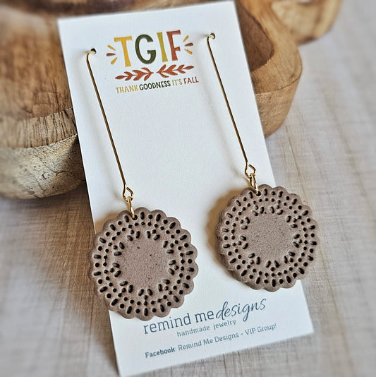 Tan Brown Polymer Clay Dangles