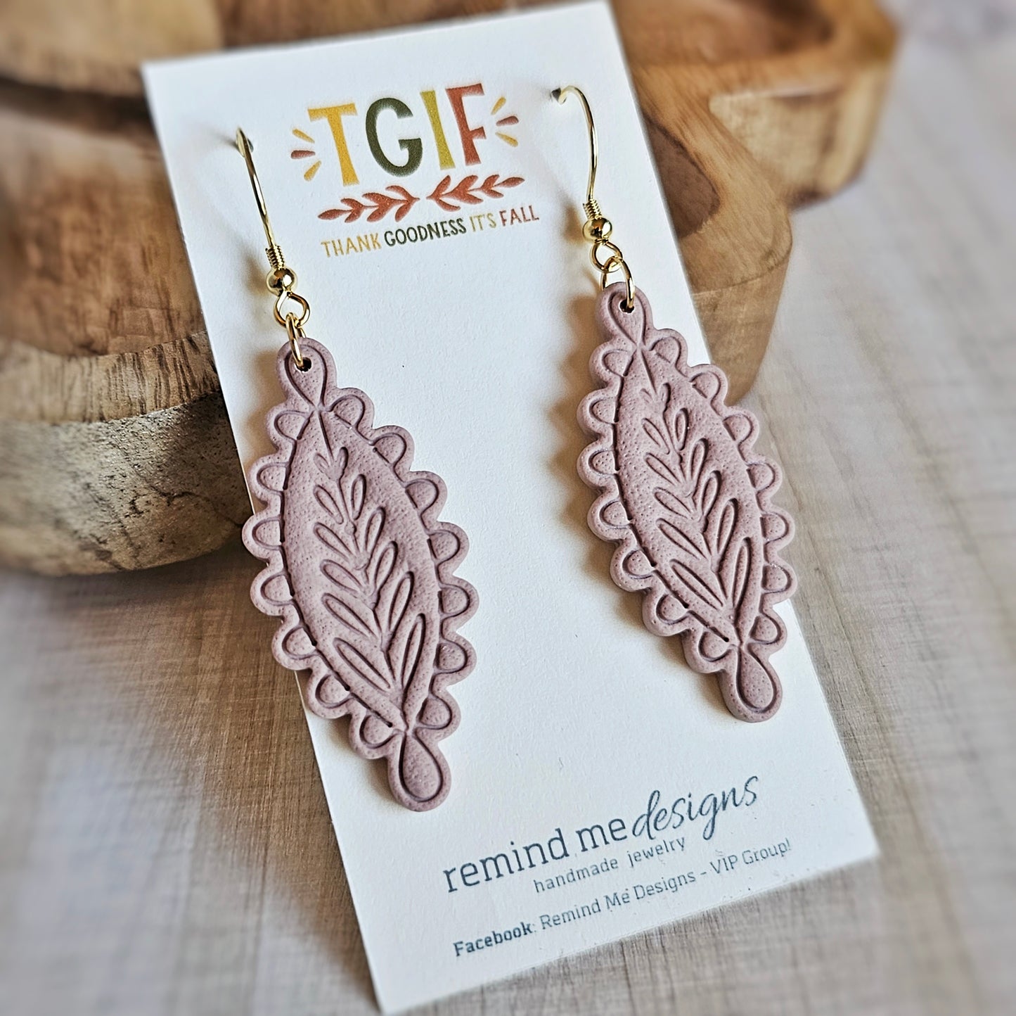 Almond Rose Polymer Clay Dangles