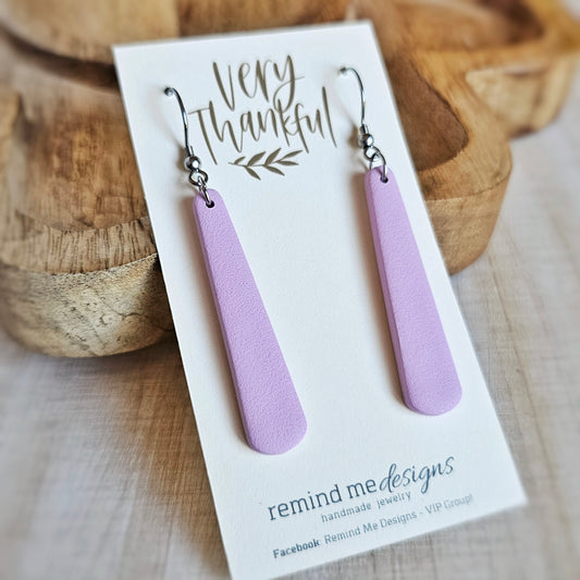Light Purple Clay Bar Dangle Earrings