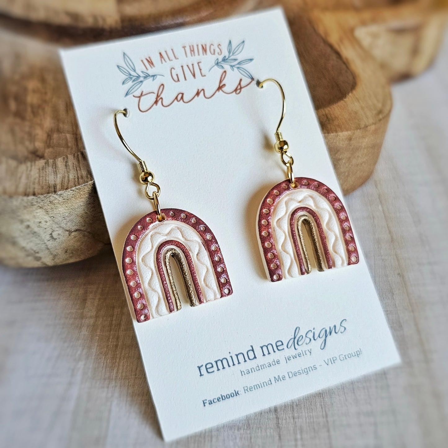 Arch | Rainbow Polymer Clay Dangle