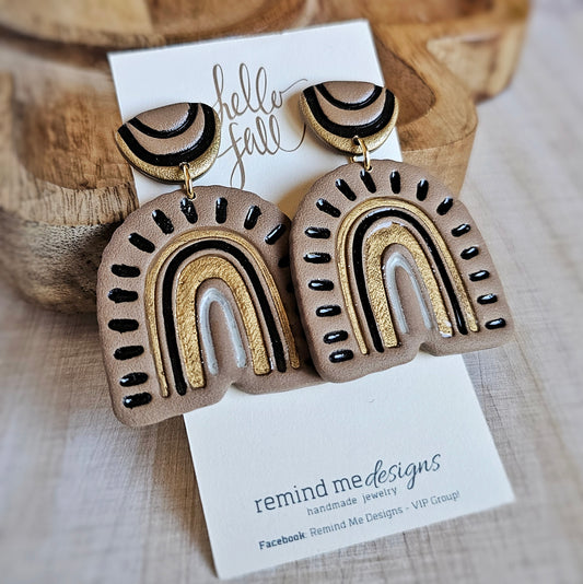 Arch | Rainbow Polymer Clay Dangle