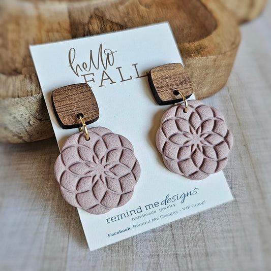 Almond Rose Polymer Clay Dangle