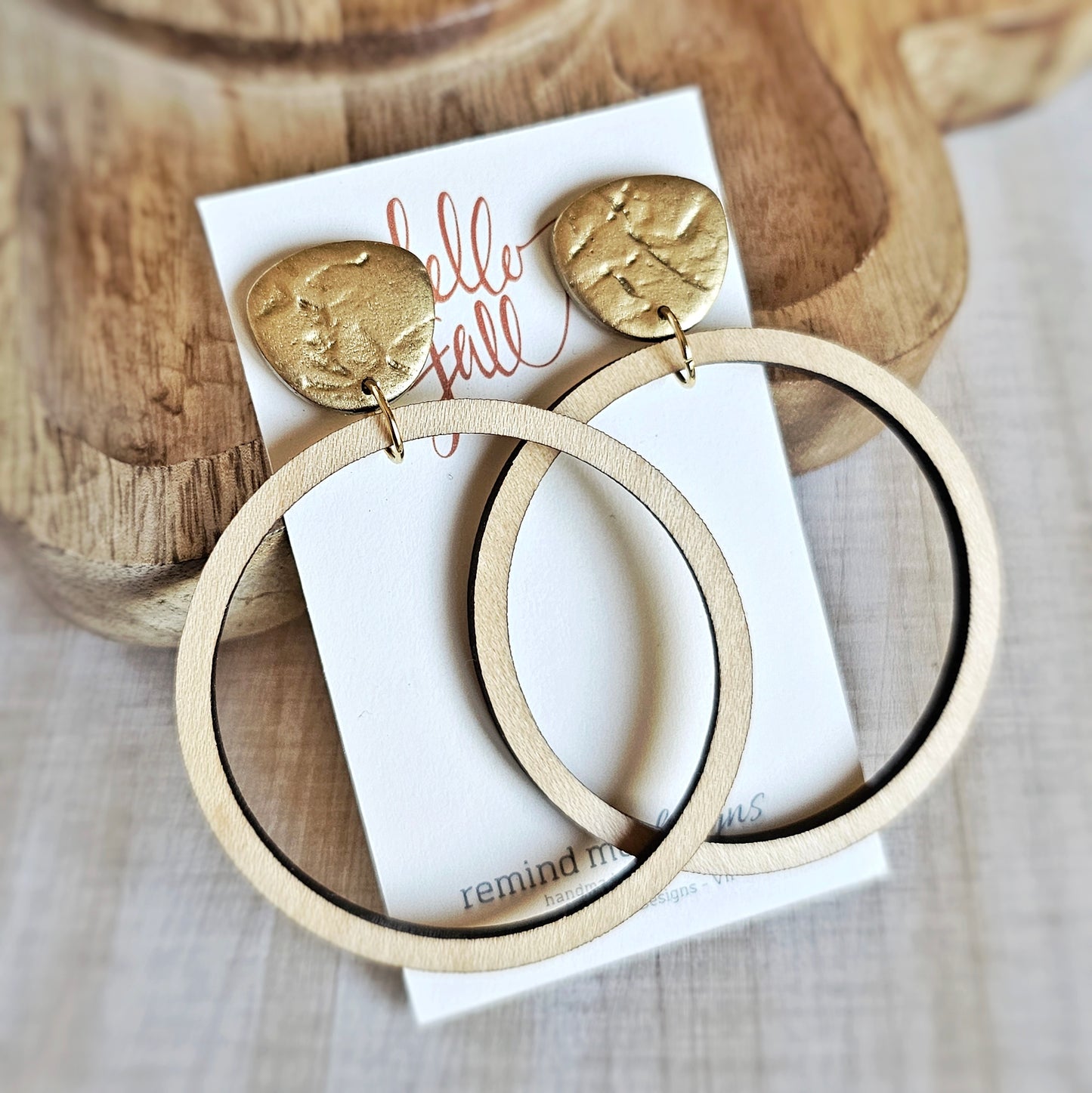 Metallic Gold Polymer Clay Dangles