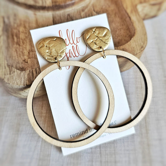 Metallic Gold Polymer Clay Dangles