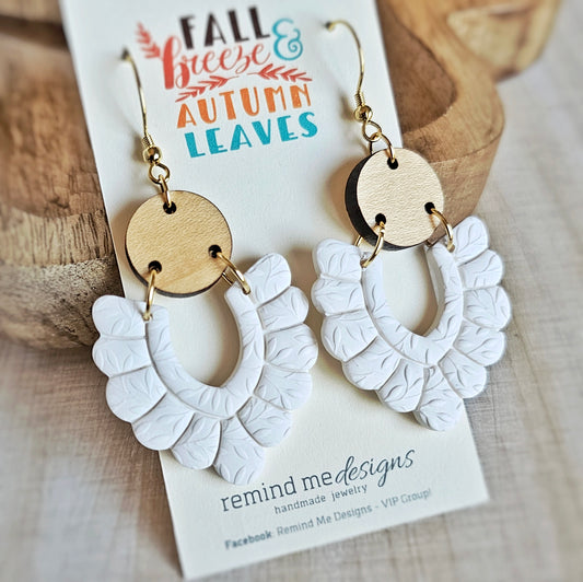 White Polymer Clay Dangle Earrings