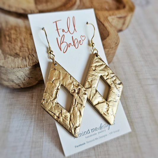 Metallic Gold Polymer Clay Dangles