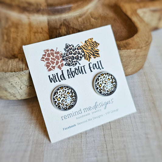 Light Brown Leopard Stud Earrings