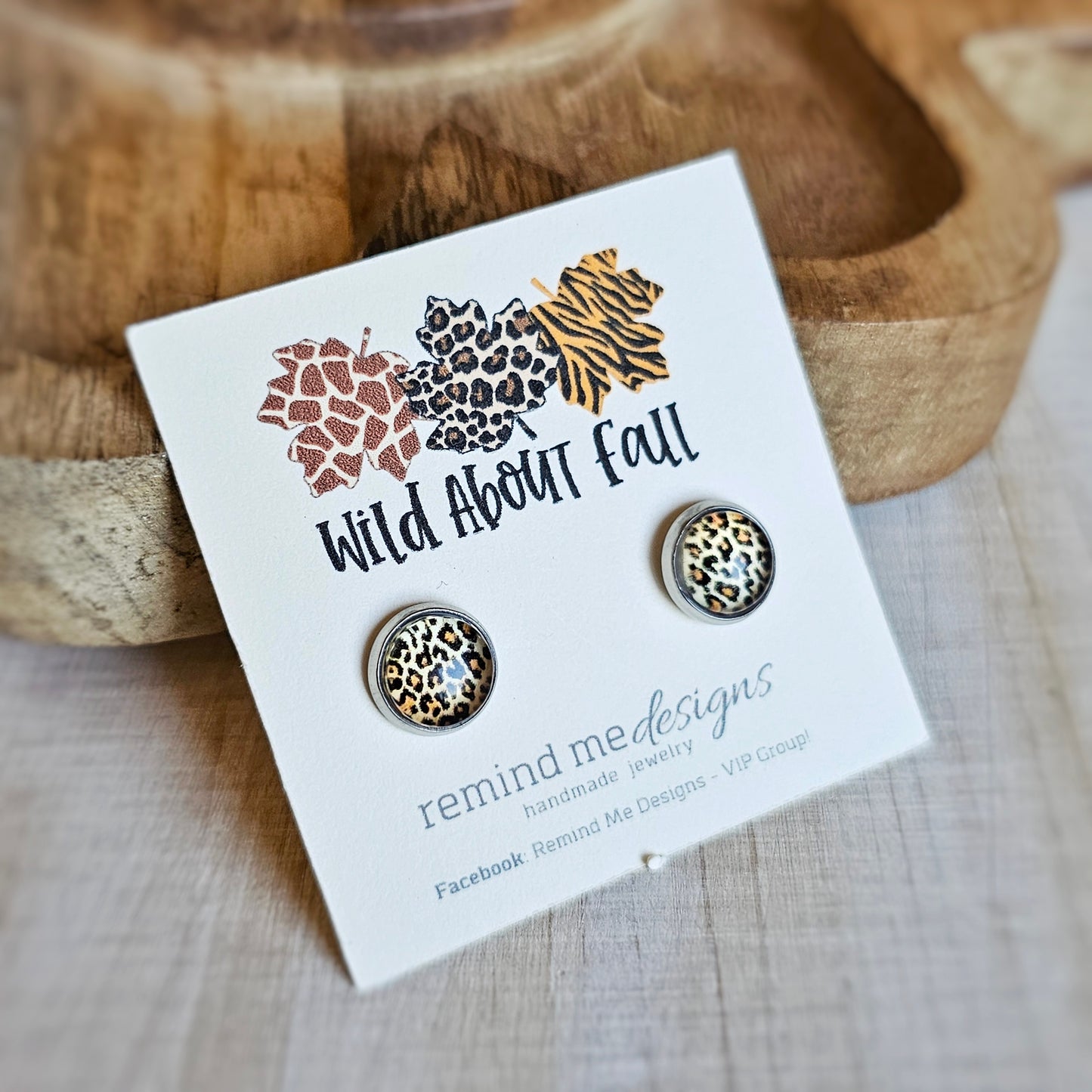 Brown Leopard Stud Earrings