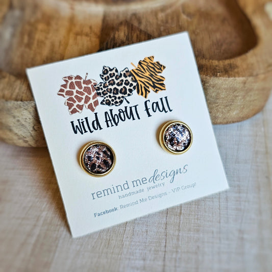 Gold Leopard Stud Earrings