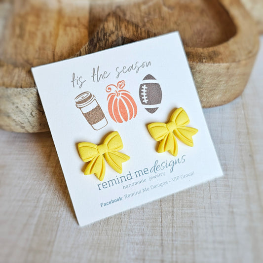 Yellow Bow Clay Studs